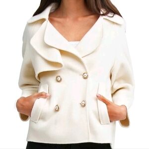 Belle & Bloom Cream I'm Yours Wool Blend Peacoat L